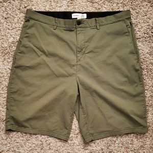 Olive Green Slim Fit Shorts